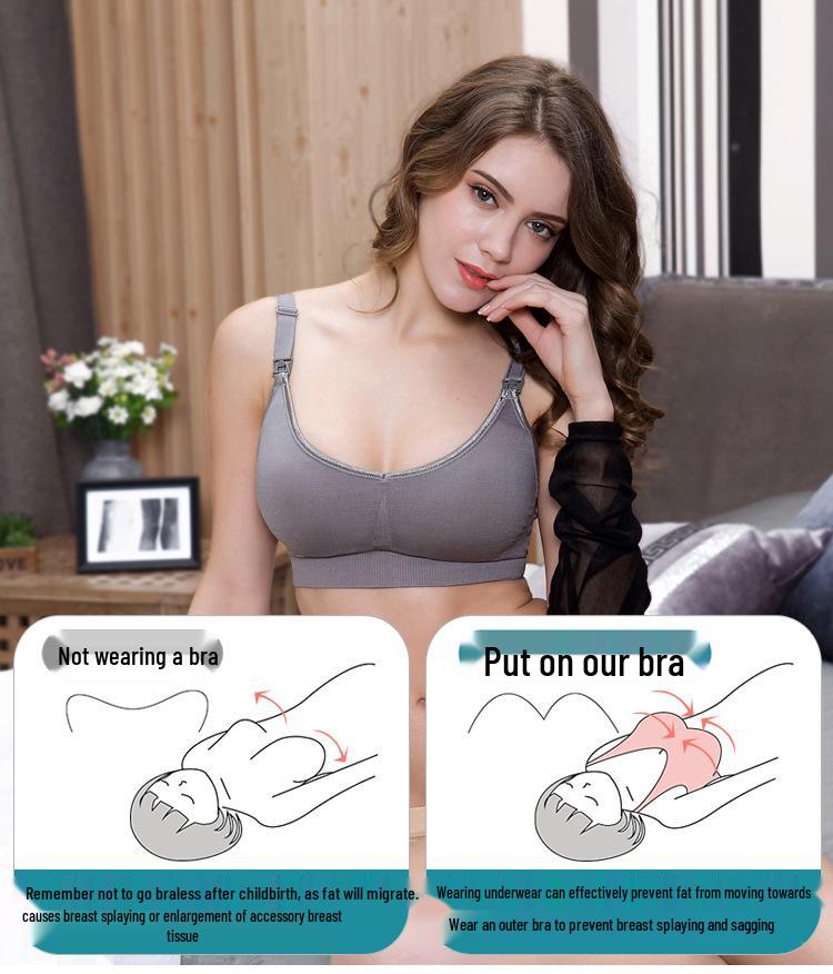 Seamless Front Closure Push-Up Nursing Maternity Bra - Plus Size, Anti-Sagging, Postpartum & Breastfeeding Support