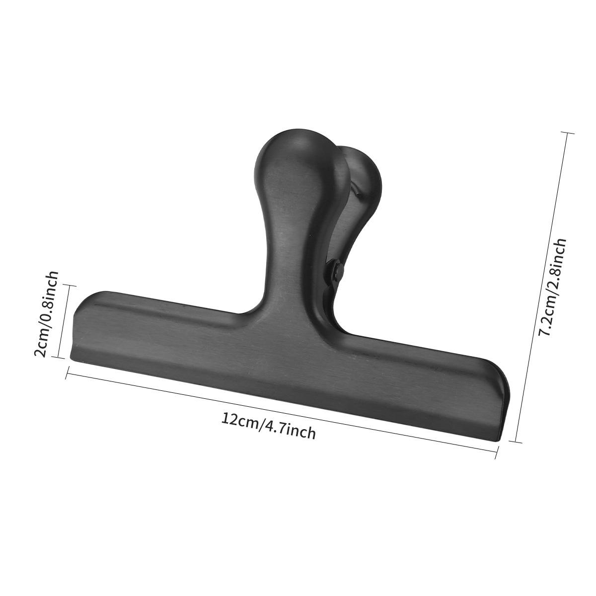 

Зажимы для пакетов из нержавеющей стали для пищевых продуктов, прочные металлические серебряные зажимы для пищевых продуктов, зажимы для офисной бумаги, герметичные зажимы для закусок L чёрный