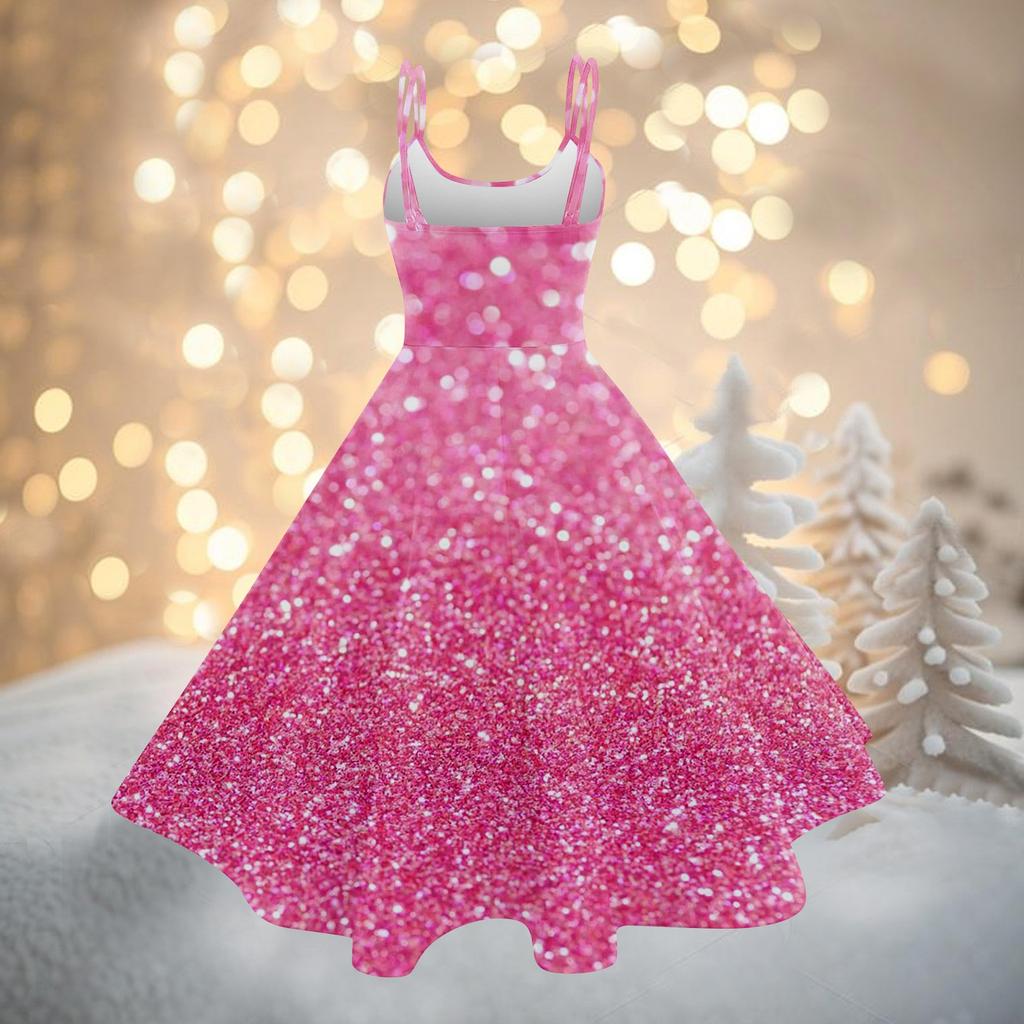 Abito da cocktail sexy senza spalline in stile gotico, punk, vintage, con stampa natalizia, da donna.