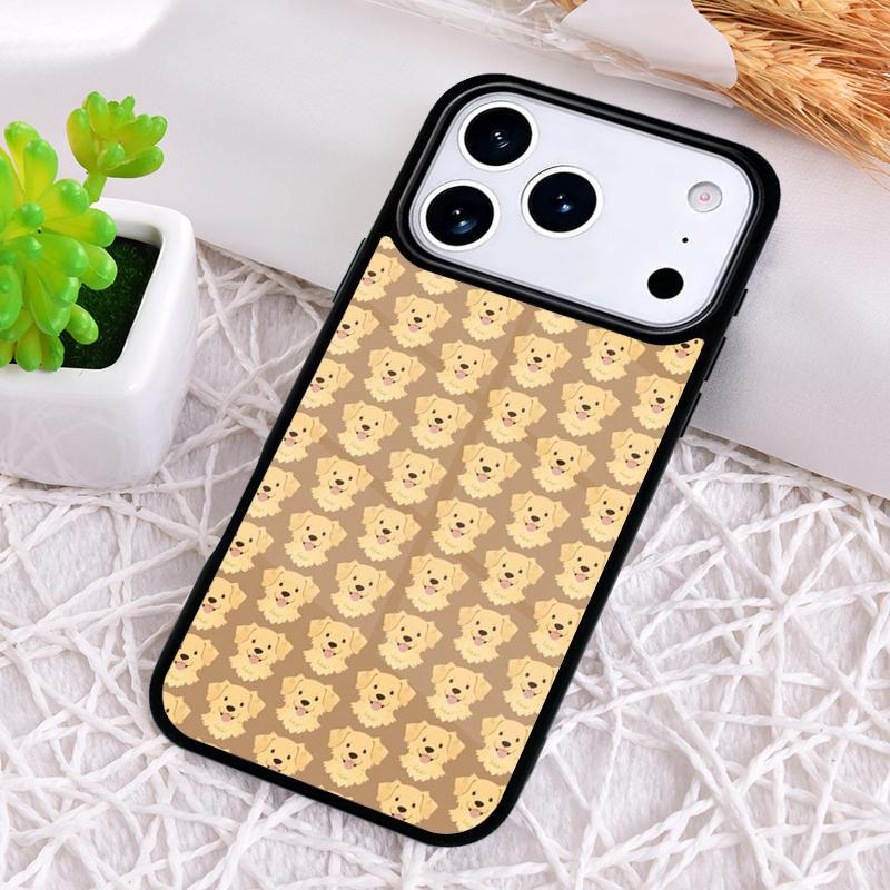 Cartoon Golden Retriever Dog Phone Case for iPhone 17 Air 16 15 11 12 14 13 Pro Max Shockproof Cover