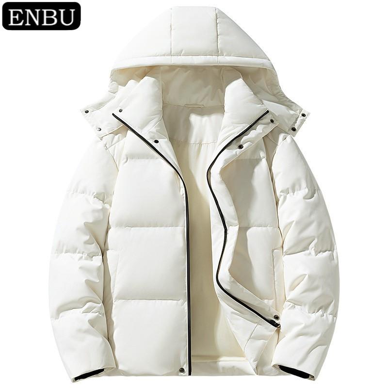 Winter Hooded Down Jacket Couples Solid Color 90 White Duck Thick Warm Fashion Coat