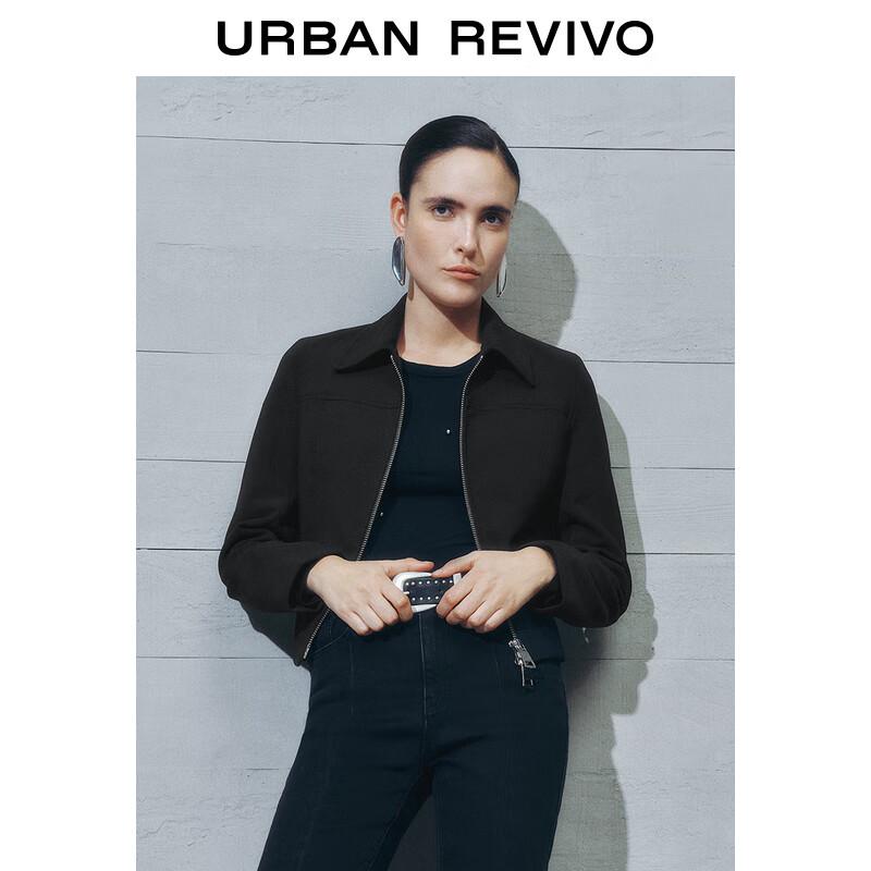 

UR Women s Classic Double Zipper Lapel Jacket XS