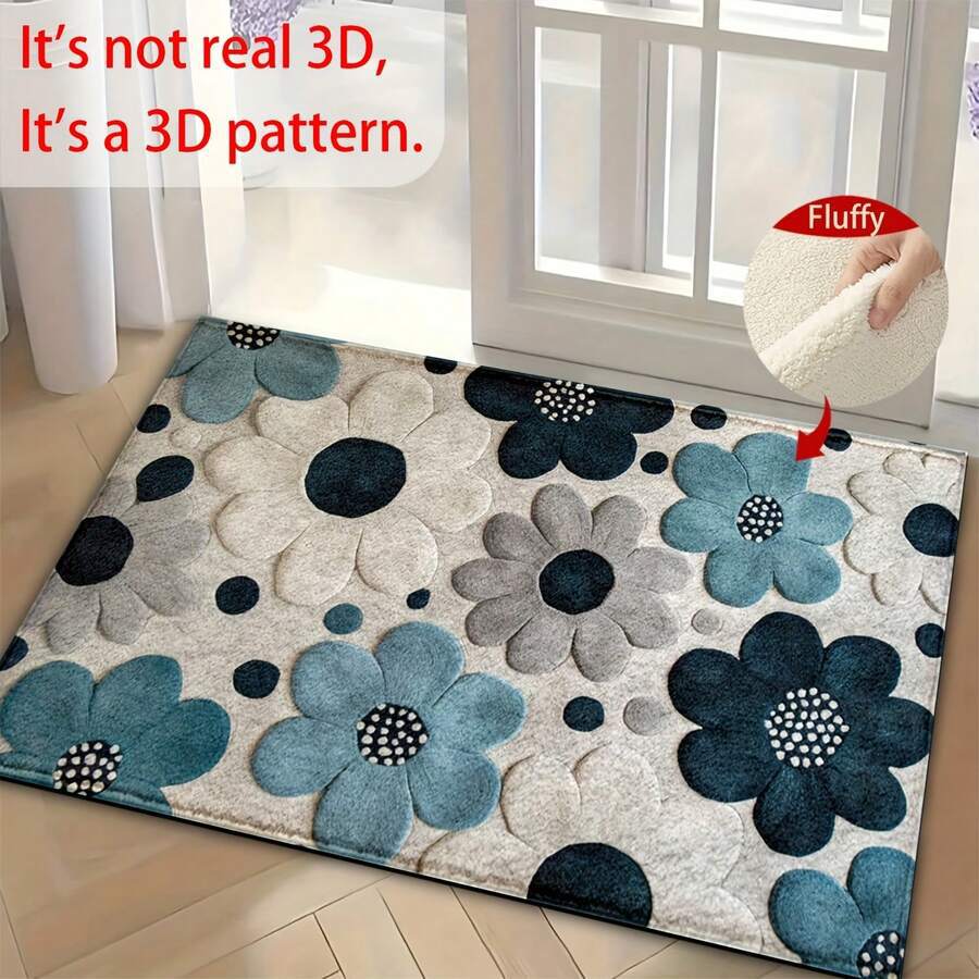 2025 Bear Floor Mat Imitation Cashmere Carpet Household Dirt-Resistant Entrance Door Mat Bathroom Water-Absorbent Non-Slip Foot Mat