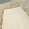 Women's High Waist Ruffle Knit Skirt - Retro A-line, Autumn/Winter, Slimming, Long Hem.