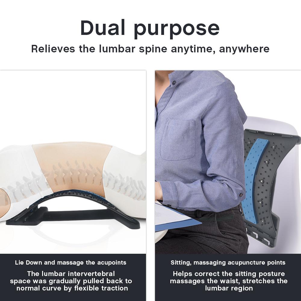 Portable Lumbar Massager Back Spine Stretcher Back Pain Relieving Body Relaxing