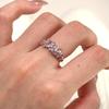 Explosive Purple Full Diamond Ring Female Medieval Old Money Style Exquisite Fashion Index Finger Ring Light Luxury Niche High-end Ring