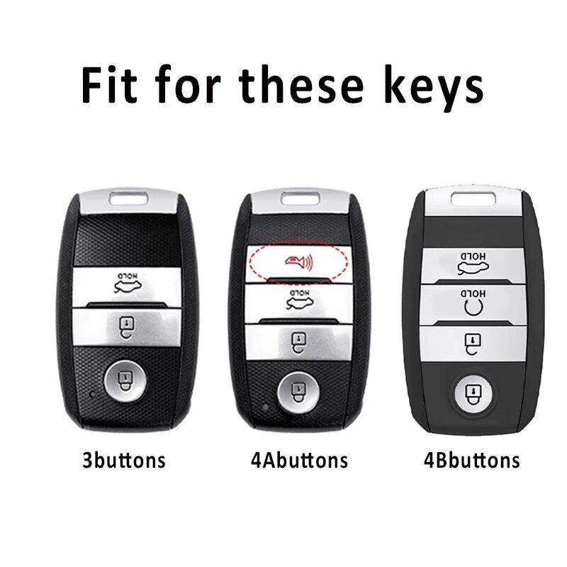 3/4 Button Zinc Alloy Leather Car Key Case For Kia Kx3 Kx5 K3S Rio Ceed Cerato Optima Sorento Niro Soul Key Fob Car Key Case