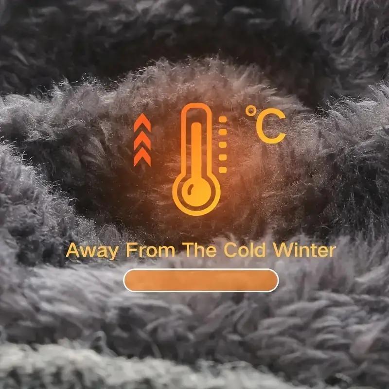 Fleece Winter Hat Knitted Soft Men's Beanie Warm Cap Outdoor Winter Ski Hat