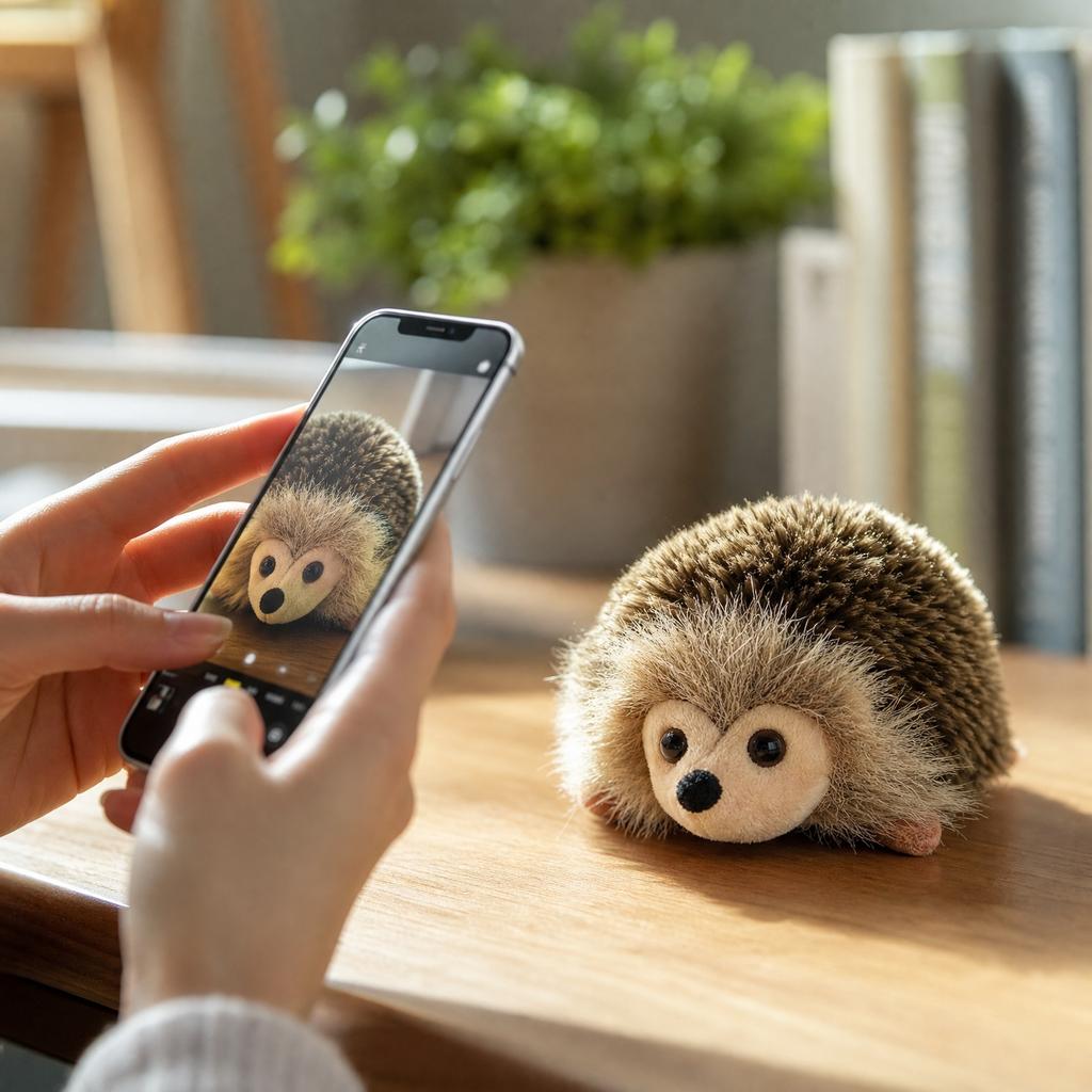 Realistic Hedgehog Plush Toy Stuffed Animal Soft Fabric Hedgehog Doll Decorative Animal Replica for Home Office Display and Gift