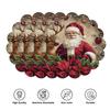 4PCS Christmas Placemats Non Slip Heat Resistant Circular Waves Design Winter Christmas Dining Wedding Party Table Decoration