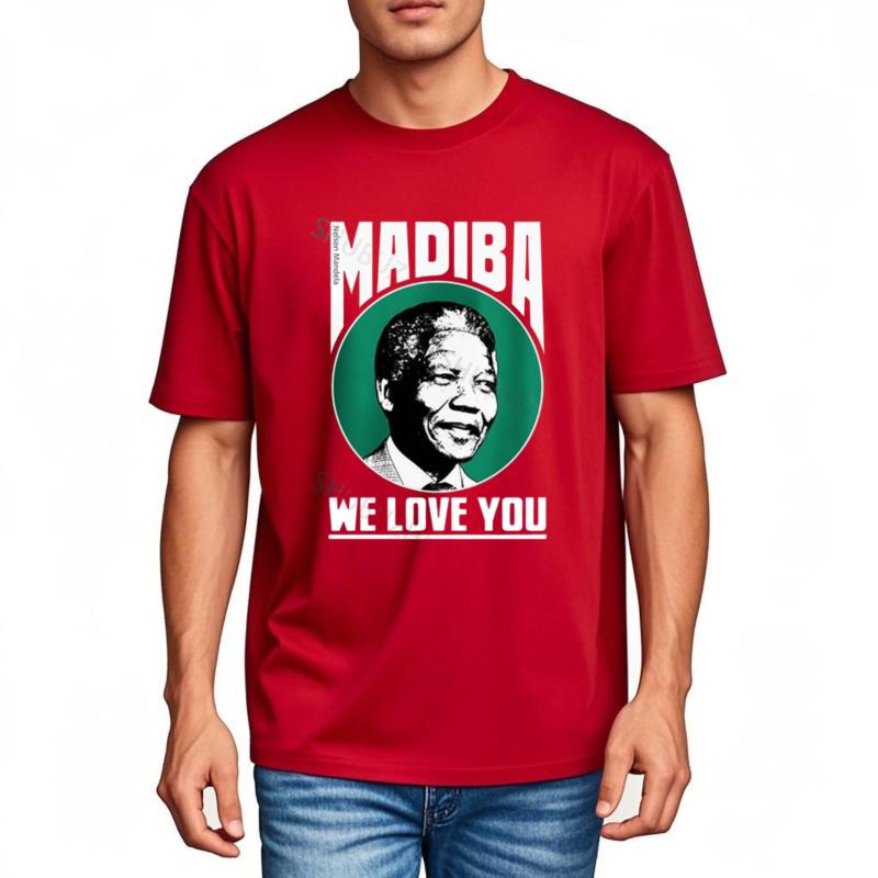 

Mens Luxury Cotton TShirt NELSON MANDELA Tribute mens TShirt Men Summer Loose Tops For Him Plus Size Teeshirt Trendy Tee S
