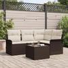 VidaXL 4-Piece Garden Sofa with Cushions In Grey Poly Rattan 3345348