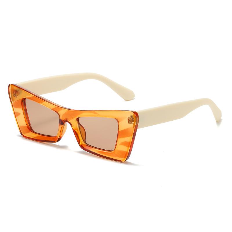 

2022 Trendy Colorblock Cat-Eye Sunglasses - Stylish European & American Celebrity Style for Women New Arrival