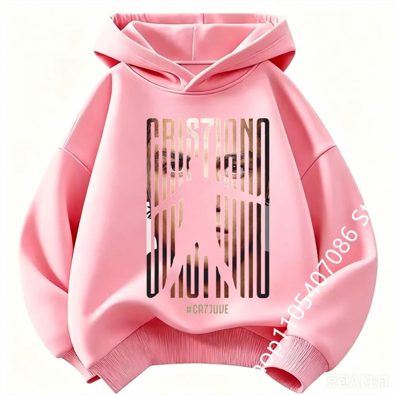 Spring Autumn Casual Children's Hoodie Sports Sweatshirt for Boys and Girls Ronaldo Printed Fashion Kids Pullover Top