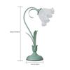 Bymaocar Green Table Lamp Flower Shape Handmade Light Lily Shaped Glass Desk Lighting with 4-way Rotary Switch & In-line Switch
