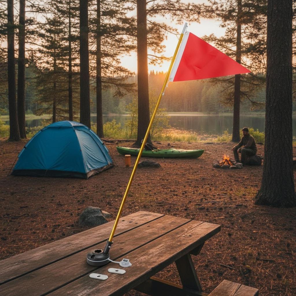 Kayak Safety Flag Kit Collapsible Secure for Kayaking, Boaters