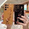 INS Applies To Samsung S25ULTRA Electroplated Love Mobile Phone Case A16 Bracelet A55 Anti-drop S24 Simple Protective Case