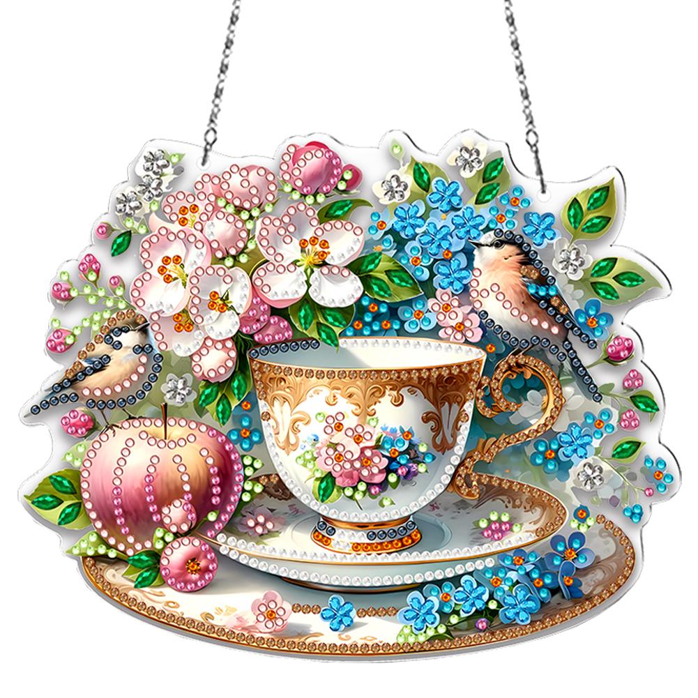 Acryl Spezielle Form Schönes Muster Diamantmalerei Hängeornamente Set Diamantmalerei Hängedekorationen Heimdeko