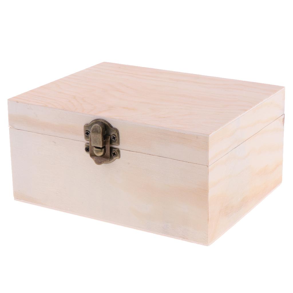 Wooden Jewelry Box Organizer Storage Case with Mirror Double Deck for Craft and Keepsake Gift Ideas