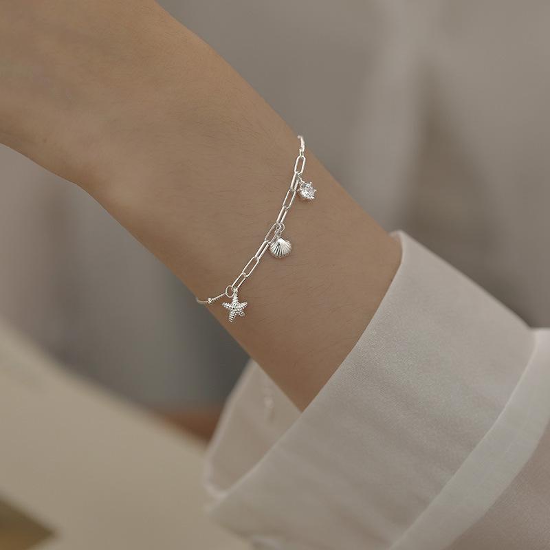 [Shell Starfish Bracelet] Women Niche Versatile Light Luxury Zircon Jewelry Simple Fashion Elegant