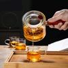 High-Temperature Resistant Borosilicate Glass Teapot with Red Sandalwood Side Handle for Electric Ceramic Stove Tea Making