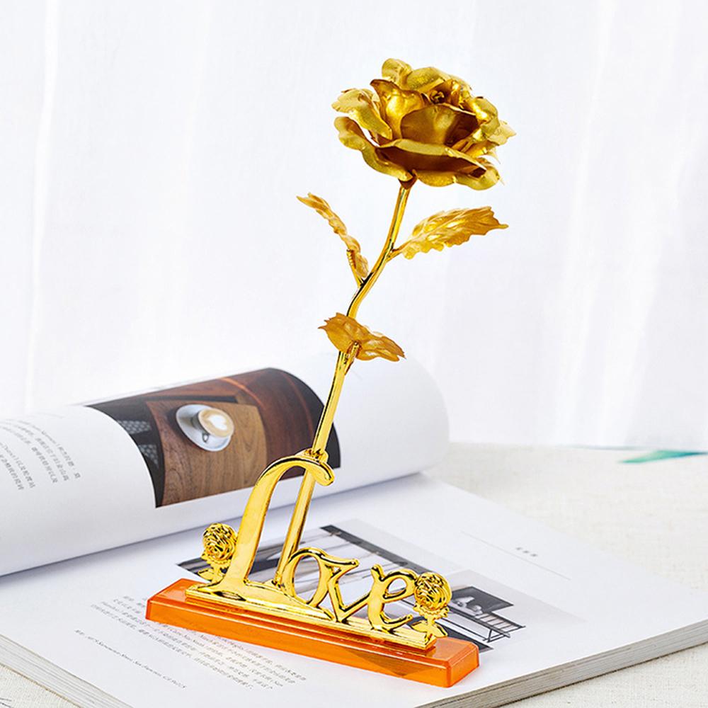 Gold Foil Rose Base Love Plastic Base Art Home Goods Base Ornament