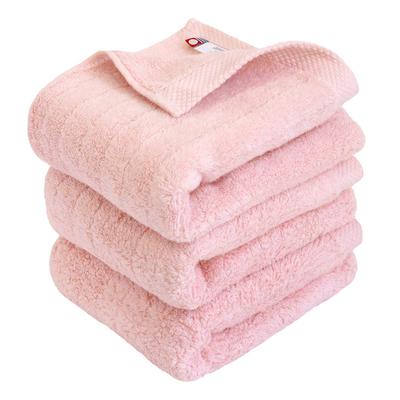 Imabari-zertifiziertes Gesicht hiorie Flauschiges geripptes Set aus Moos Hergestellt in Japan mit kostbarem Stapel Imabari-Baumwollhandtücher, Handtücher, 3, Rosa, Extralange Baumwolle,
