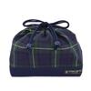Colorful Candy Style 3-Piece Drawstring Bag Set (Gym Bag, Lunch Bag, and Cup Bag) In Tartan Check and Dark Green. Perfect for Kids, Kindergarten and