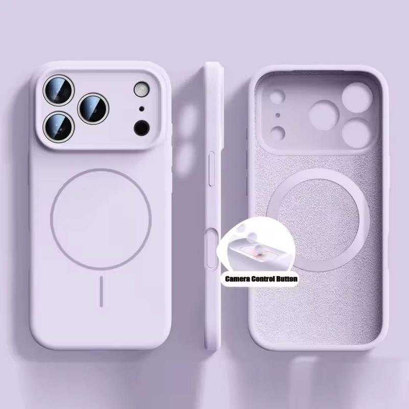 Liquid Silicone Magsafe Case for iPhone 17 Pro Max 17 Air Soft Magnetic Charing Cover for iPhone 13 14 15 16 Pro Max Plus