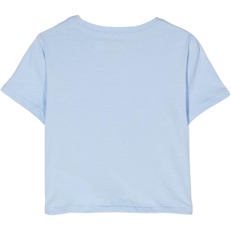Polo Ralph Lauren T-Shirt Ss24 Logo Print Round Neck Knotted Casual Short Sleeve Kids tops Light-Blue 312935093-002