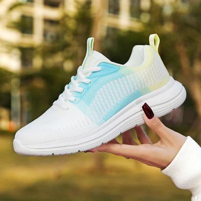 Tênis femininos respiráveis para esportes ao ar livre, calçados casuais para corrida, calçados esportivos leves de malha para treinamento e caminhada para mulheres
