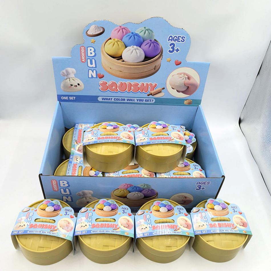 Colorful Simulated Dumpling Squishy Relaxing Relieve Anxiety Antistress Enhance Happiness Reusable Rebound Squeeze Reliever Toys