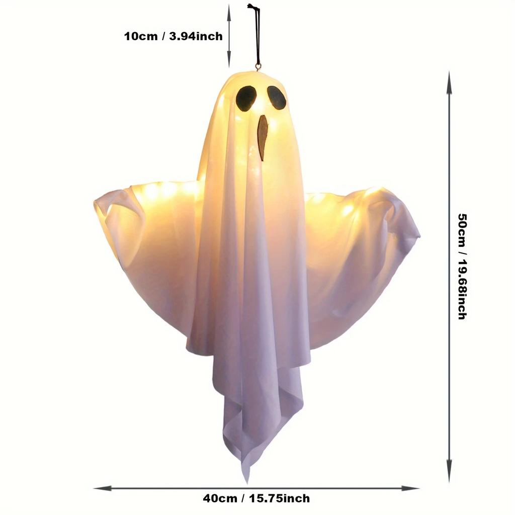 Spooky Ghost Halloween Decoration Waterproof Halloween LED Fabric Hanging Ghost Light for Lawn Garden Home Party Decor
