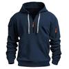 Men S Casual Fleece Lined Hooded Pullover Sweatshirt Multiple Zipper Pockets Plus Size