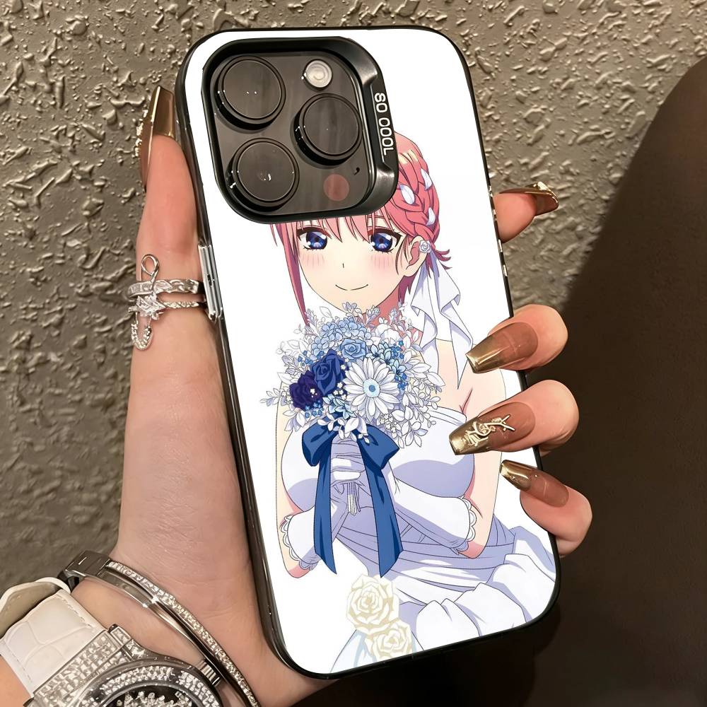 Anime Ichika N-Nakano Handyhülle für iPhone 17,16,15,14,13,12,11 Plus,Pro Max,XS,Farbige Silberbeschichtete Innenabdeckung