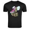 Skeleton Lady Sun Hat Fashion Skull Graphic T-Shirt