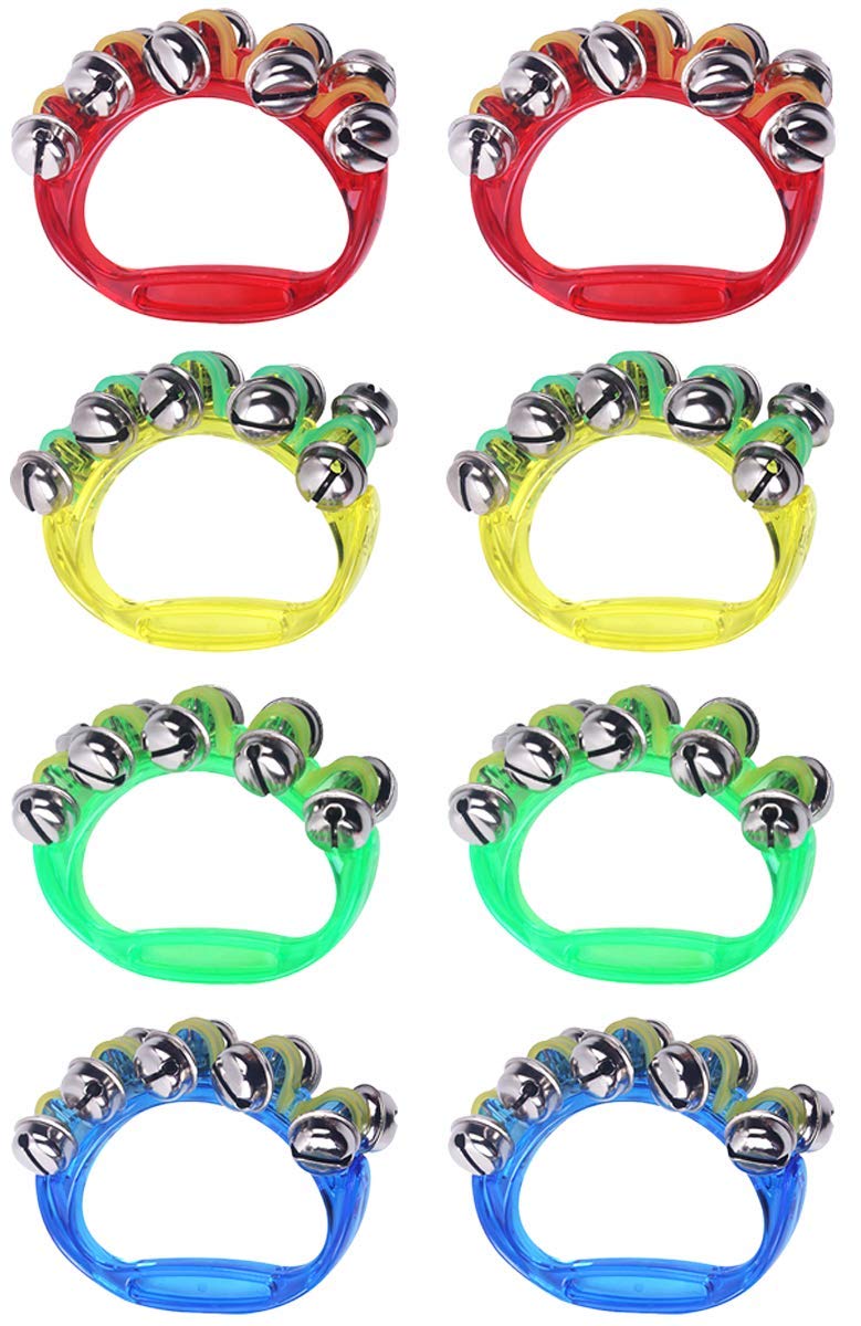 

elrinrin Колокольчики, Ручные колокольчики, Музыкальные инструменты, Колокольчики, Жестяная перкуссия, Аксессуары для караоке, Возраст от 6 лет, 4 цветаНабор из 8