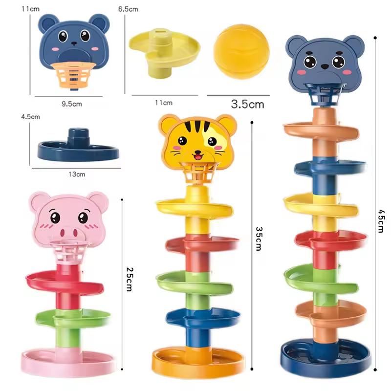 Children's fun track sliding ball spinning music shooting stacking baby early education educational toys children's gifts