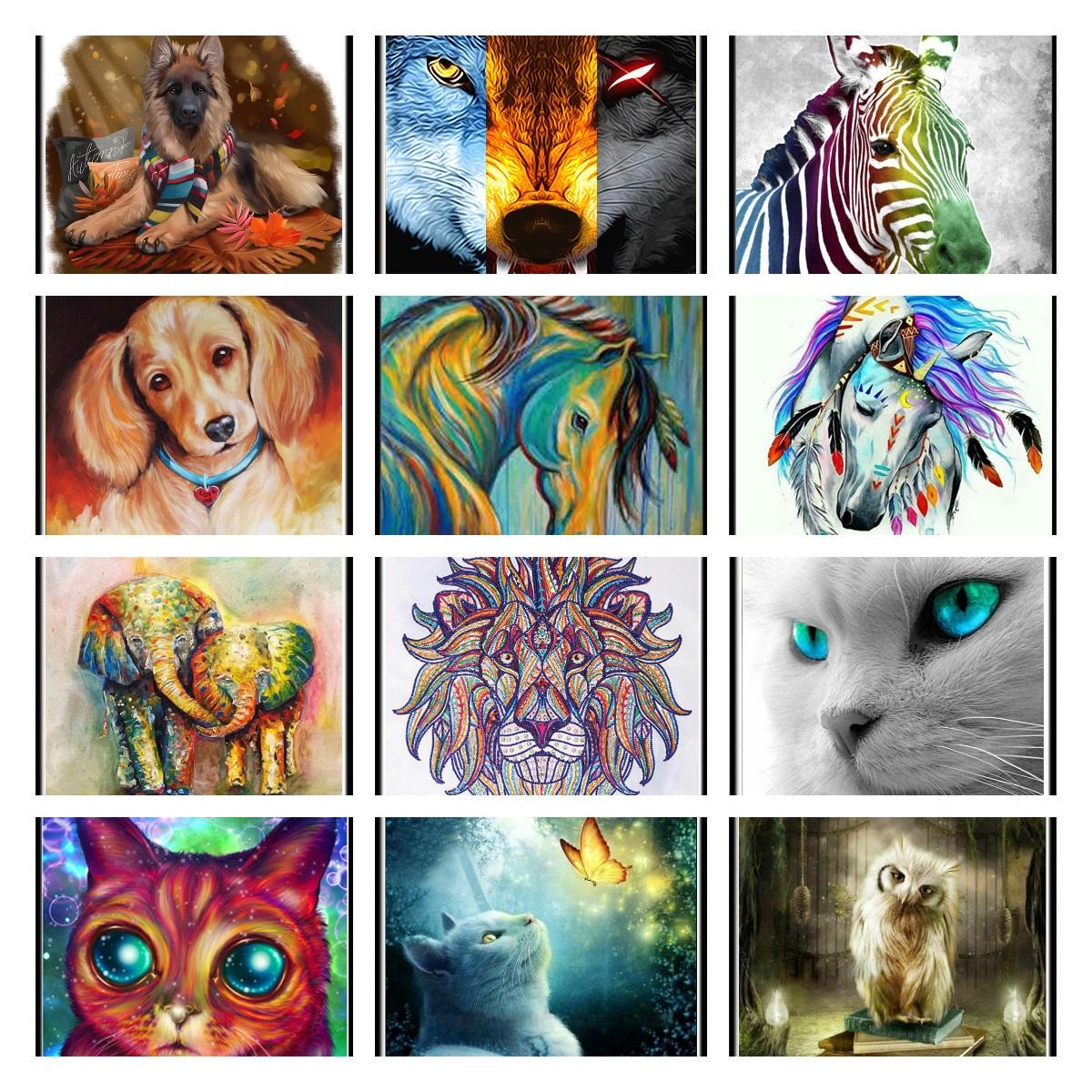 

5D ручная алмазная живопись, мозаика, произведение искусства «животные», полная дрель, квадратная/круглая алмазная вышивка, подарок или украшение для кровати