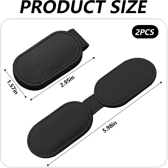 Multifunctional Magnetic Clip, Soft Small Leather Clip As Money Clip, Strap Clip And Memo Clip (Black)