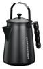 CAMPING MOON Black Fireplace Kettle, Direct Fire, Camping Kettle, One-Piece Molded Stainless Steel 304, 1.5L, Black Gear BKSW-6