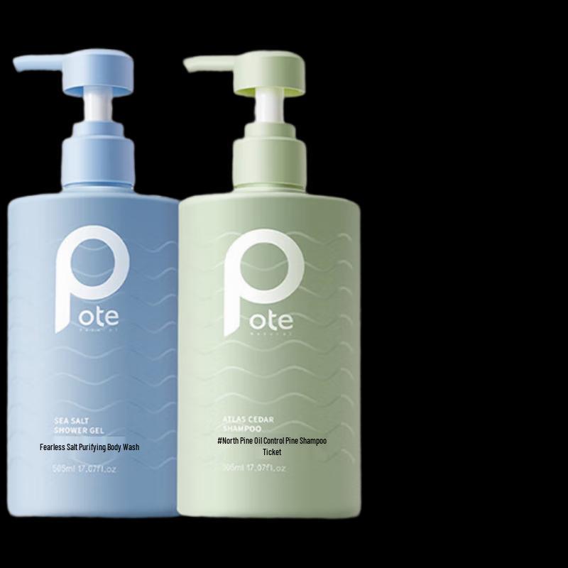 

Pote Sea Salt Purifying Shower Gel & Atlas Cedar Oil Control Shampoo Set