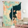 2D FLAT PRINTING 2pcs Curtains (Without Rod) Floral Panther Design Women Is Day Festival Creative Curtains Versatile Fabric