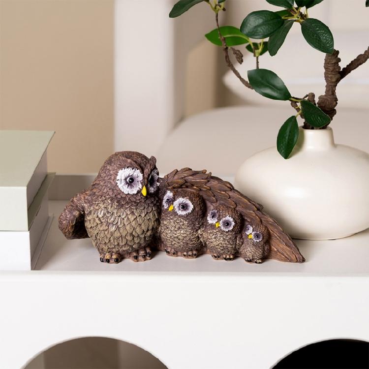 Harz Tierfiguren Skulpturen Tischmittelstücke für Wohnzimmer Eulenfamilie Statuen Gartendekorationen Einweihungsgeschenk