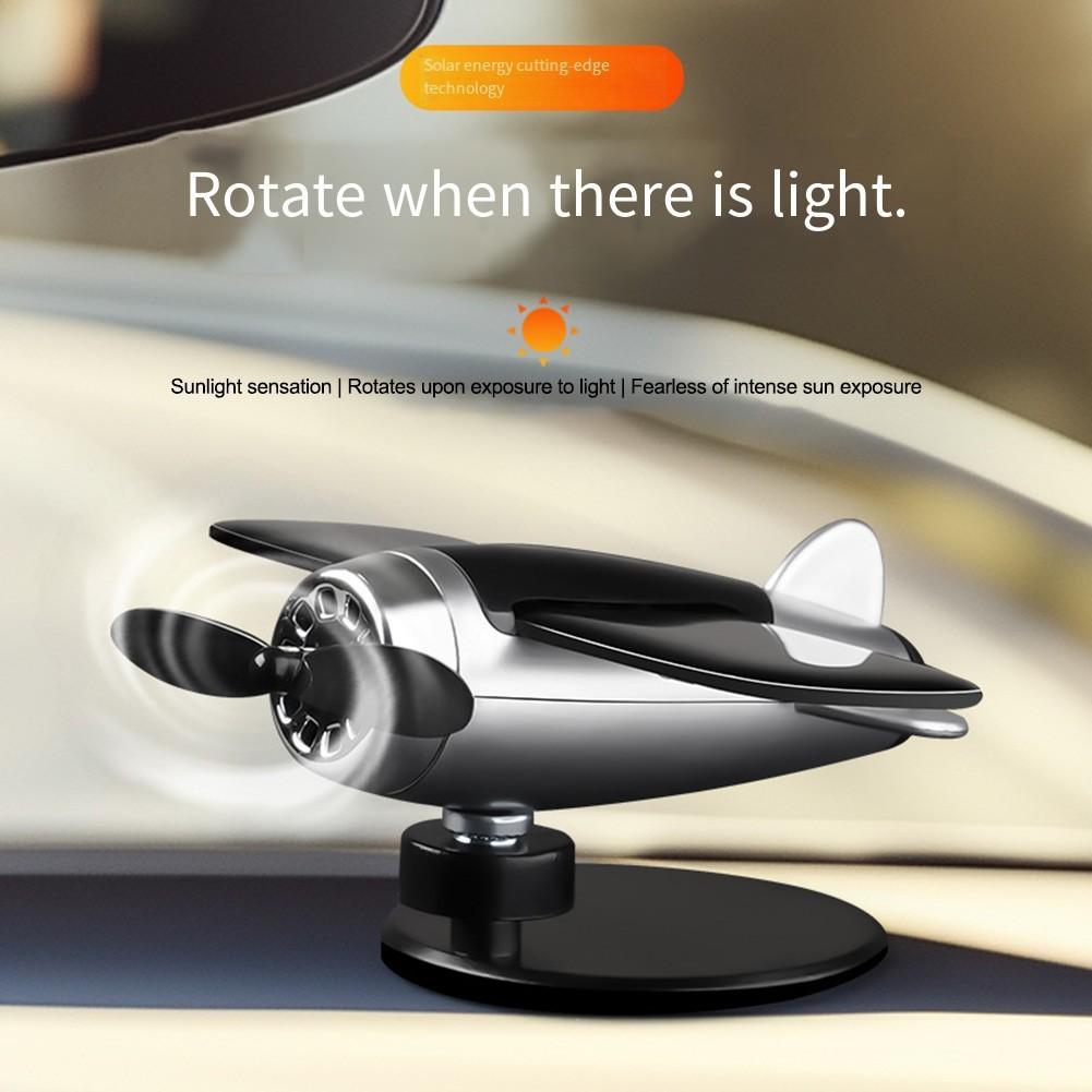 Attractive Solar Powered Airplane Ornament For 360 Degree Dashboard Decoration