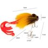 2X Mouse Fishing Lure Fly Hooks Freshwater Saltwater Lure Soft Fly Fishing Lures with Double Hooks Yellow