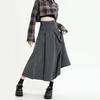 Autumn/Winter Plus Size A-Line Pleated Skirt: High-Waisted, Hip-Covering, Slimming Short Skirt for Petite & Chubby Girls in College Style.