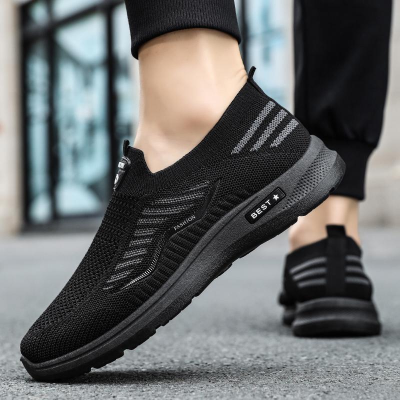 Men Casual Shoes Breathable Sneakers Mens Lightweight Walking Running Shoes Slip On Loafers for Couple Zapatillas Hombre Size 44