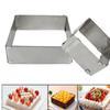 304 Edelstahl Verstellbarer Mousse Ring Rund Quadrat Kuchenform Backform Gebäck Dessert Zubehör Kuchen Dekorationswerkzeuge