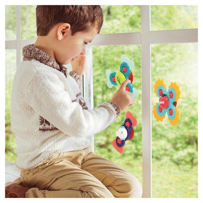 Ludi - baby hand spinners - jouets rotatifs à ventouse - jouet d'éveil